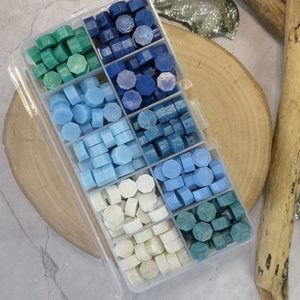 Assortiment de pastilles de cire – camaïeu de bleu