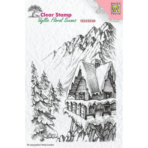 Tampon clear Chalet de montagne hiver – Nellie’s Choice