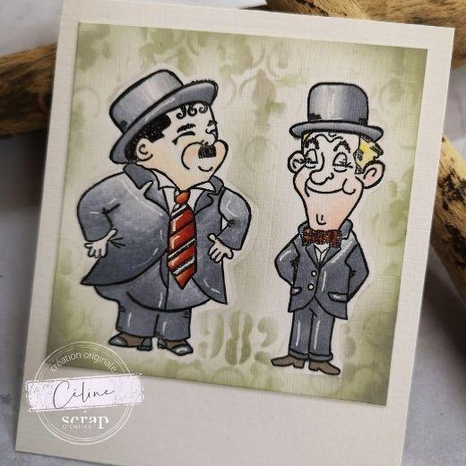 Laurel & Hardy - carte polaroïd - Scrap d'Enhaut