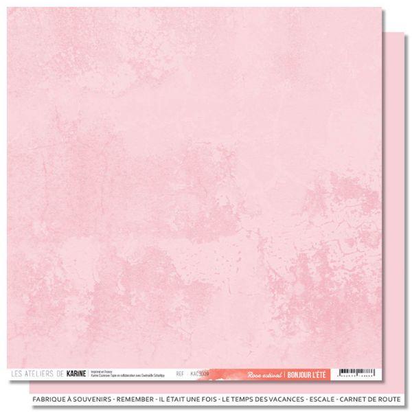 Papier Back to Basics - Bonjour l'été - Rose estival - Les Ateliers de Karine - Scrap d Enhaut