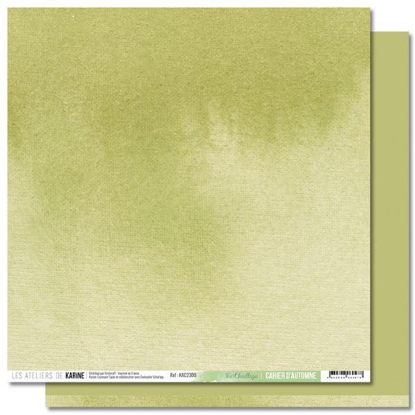 Papier Back to Basics - Cahier d'automne - Vert feuillage - Les Ateliers de Karine - Scrap d Enhaut