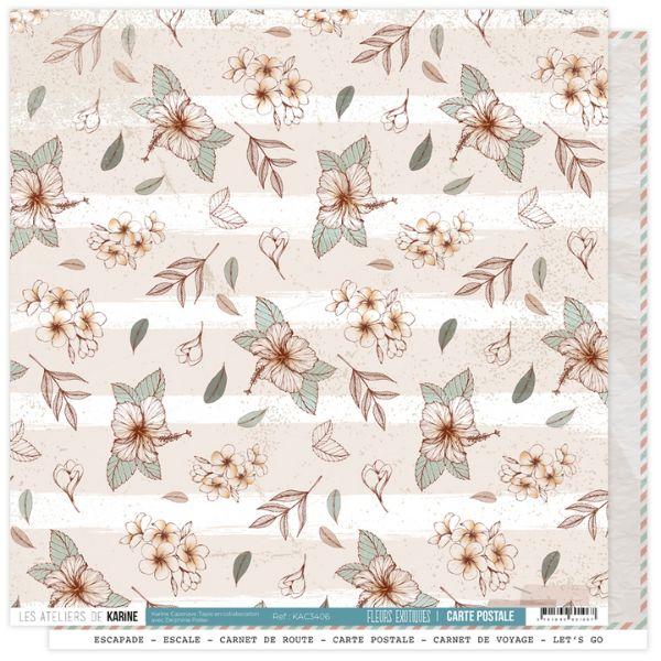 Papier Carte postale - Fleurs exotiques - Les Ateliers de Karine - Scrap d Enhaut