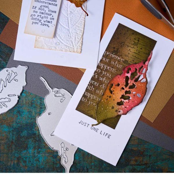 Matrices de découpe 'Fragments de feuilles' - exemple - Sizzix - Scrap d'Enhaut
